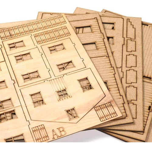 - Kits De A Escala 1/72, Edificios De Bricolaje, 2 Pisos