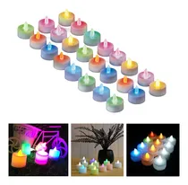 Comprar 24 Velas Led Multicolor Rgb Souvenir Cotillon Alta C\u002Fpilas