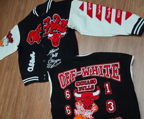 Jaqueta Chicago Bulls E Off-white - Estilo Nba | Parcelamento sem