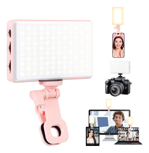 Luz Para Selfie Regulable 120 Led Recargable Rosa Color