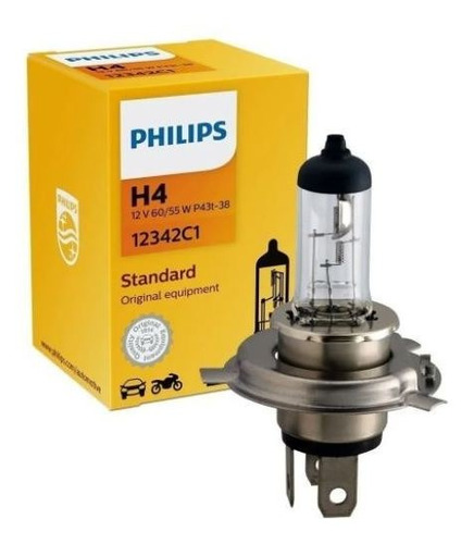Lampara H4 Philips Standard Para Automovil 12342 12v 60/55w