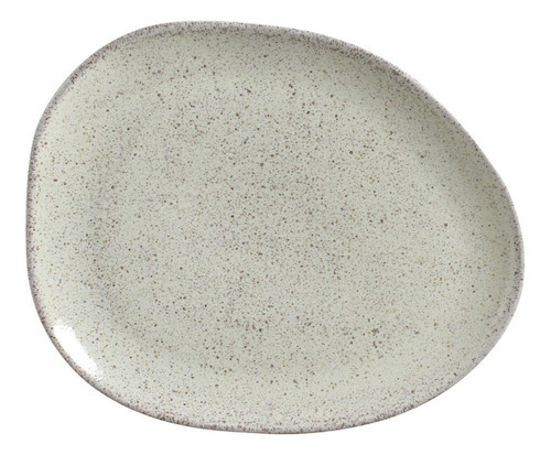 Conj C/6 Pratos Raso Oval Orgânico Pistache Ø 31x24x2,5cm Cor Verde menta