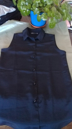 Imagen 6 de 6 de Camisa Para Dama -zara- Talle M - Color Negro.