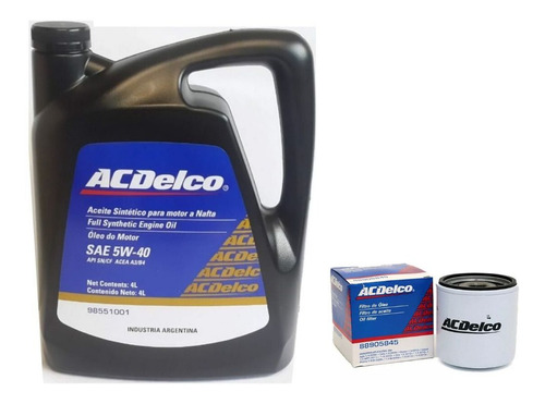 Filtro Aceite + Aceite 5w40 Acdelco Corsa 1.6 3c