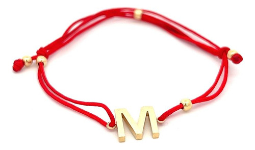 Pulsera De Oro Amarillo 18k Letra M 