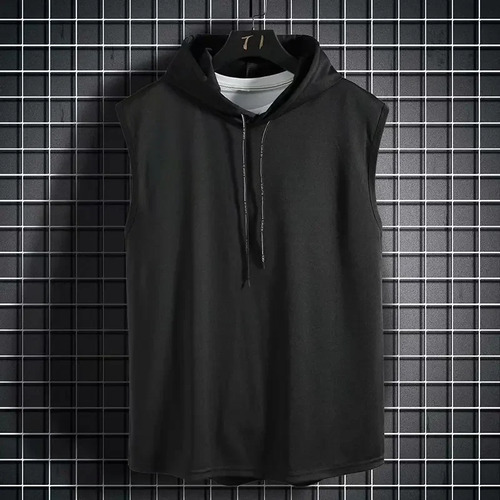 Chaleco Tipo Camiseta Con Capucha Sin Mangas De Verano Para