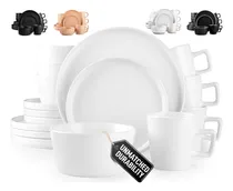 Comprar Juego De Vajilla Zulay Kitchen Terra Stoneware Service 4 Whi
