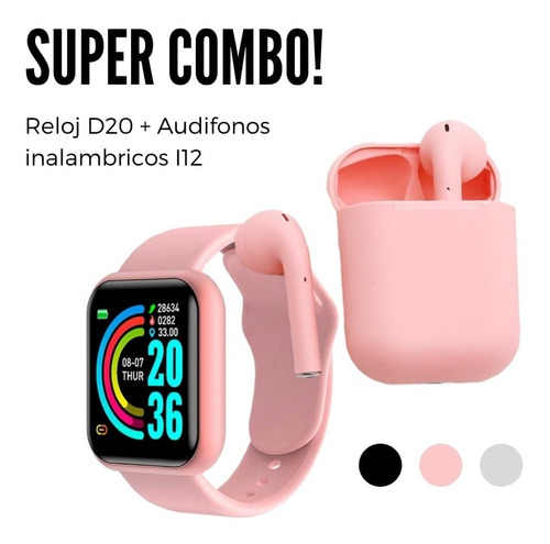 Promo Reloj D20+ Audifonos Inalámbricos I12 + Regalo