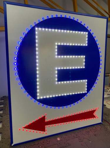 Cartel Led Estacionamiento 70x60cm Doble Faz