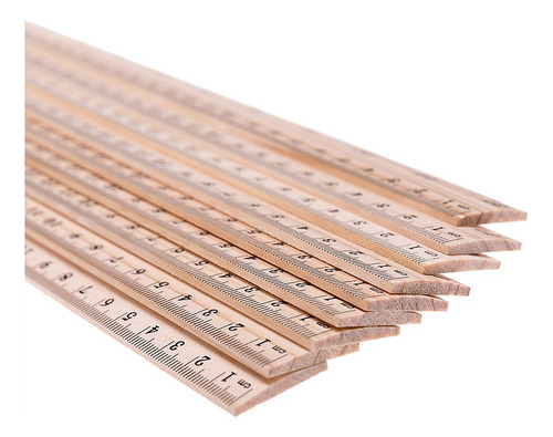 Paquete De 20 Reglas De Madera Para Escuela Y Oficina 30 Cm Madera