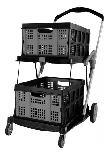 Carrito De Compras Con Canastas Plegable Ag Box Cap 70 Kgs