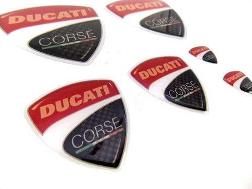 Kit Emblemas Adesivo Resinado Compatível Ducati Corse Rs1