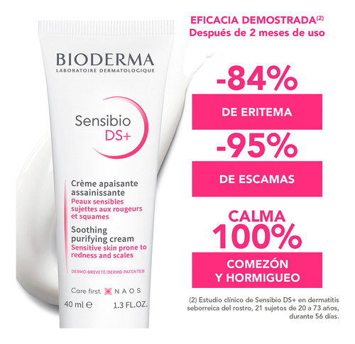 Bioderma Sensibio Ds+, Crema Purificante Suave, 40 Ml Tipo de piel Sensible