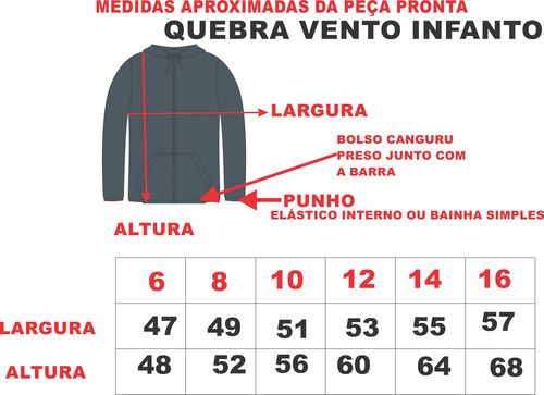 Moldes De Corta Vento Infanto Sem Forro