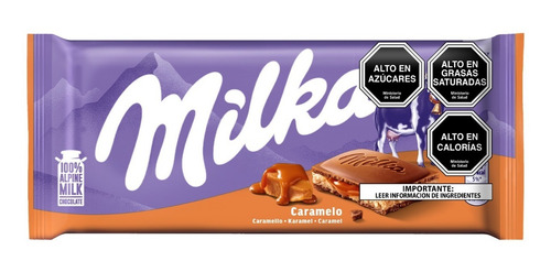 Imagen 2 de 4 de Milka Chocolate Relleno Caramelo Barra 100 Gr