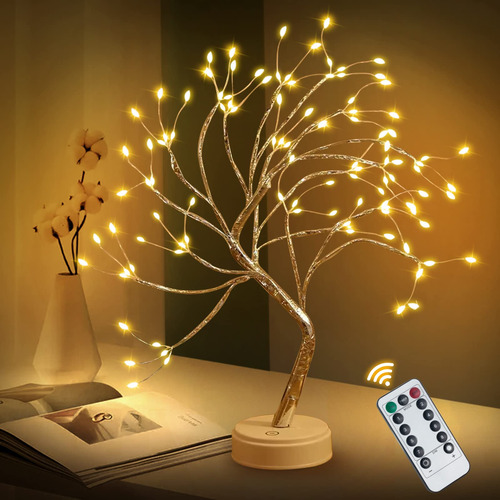 Lámpara Nocturna Bonsái Con 108 Luces Led Y Control Remoto
