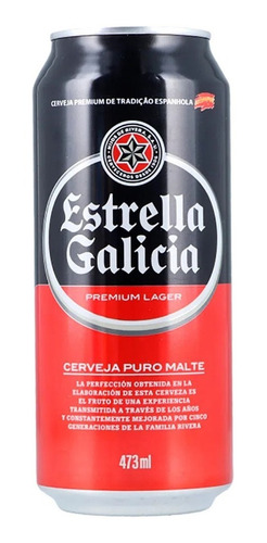 Cerveza Estrella Galicia Lata 473 Ml Pack X 12