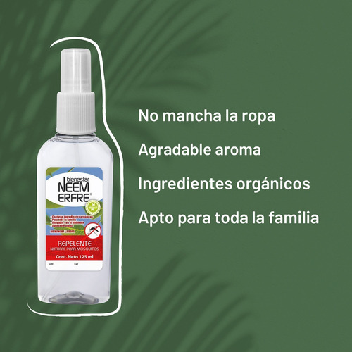 Paq 2 Repelente Natural De Neem Para Mosquitos