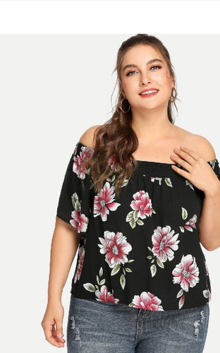 Blusa Con Estampado De Flores