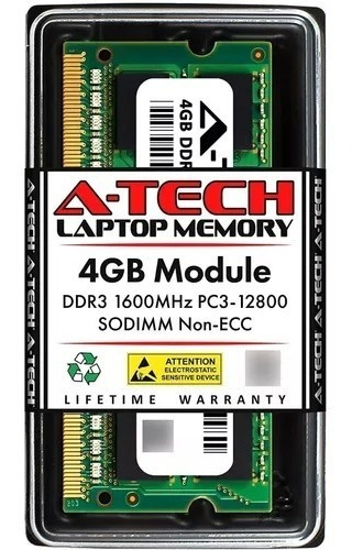 Memoria Ram 4gb Laptop Ddr3l 1600mhz Sodimm Pc3l-12800 
