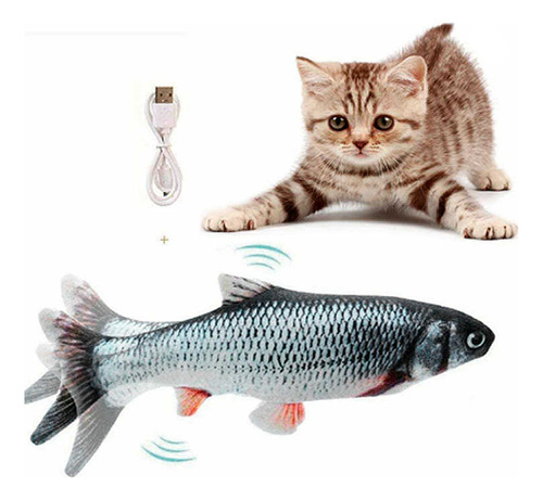 Juguete Gato Interactivo Pez Pescado Con Movimiento Usb