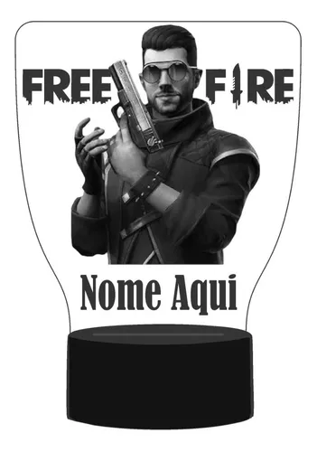 Abajur Luminária Free Fire Freefire Personalizado Com Nome