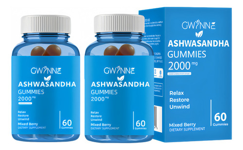 Gwynne Gomitas De Vitaminas Con Sabor A Bayas Mixtas 60 Gomitas Reduce El Estrés Favorece El Sueño Y Mejora La Calidad De Vida 2pcs