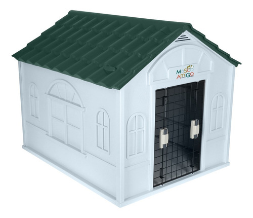 Casa Para Perro Mascoamigo Para Razas Medianas 75x65x63 Cm Color Verde Musgo