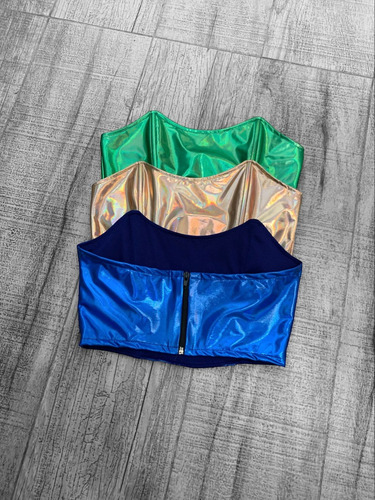 Top Corset Hologram Metalizado