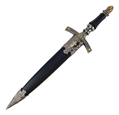 Mini Espada Medieval Adaga Cavaleiro Templário Com Bainha