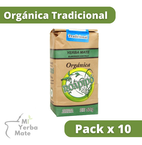 10 Yerba Mate Roapipó Tradicional X 500g Orgánica (5kg) Caba