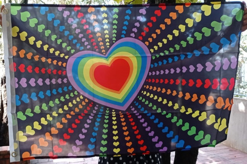 Imagen 1 de 3 de Bandera Lgbt Pride Orgullo Gay Arcoiris Decoracion Marcha