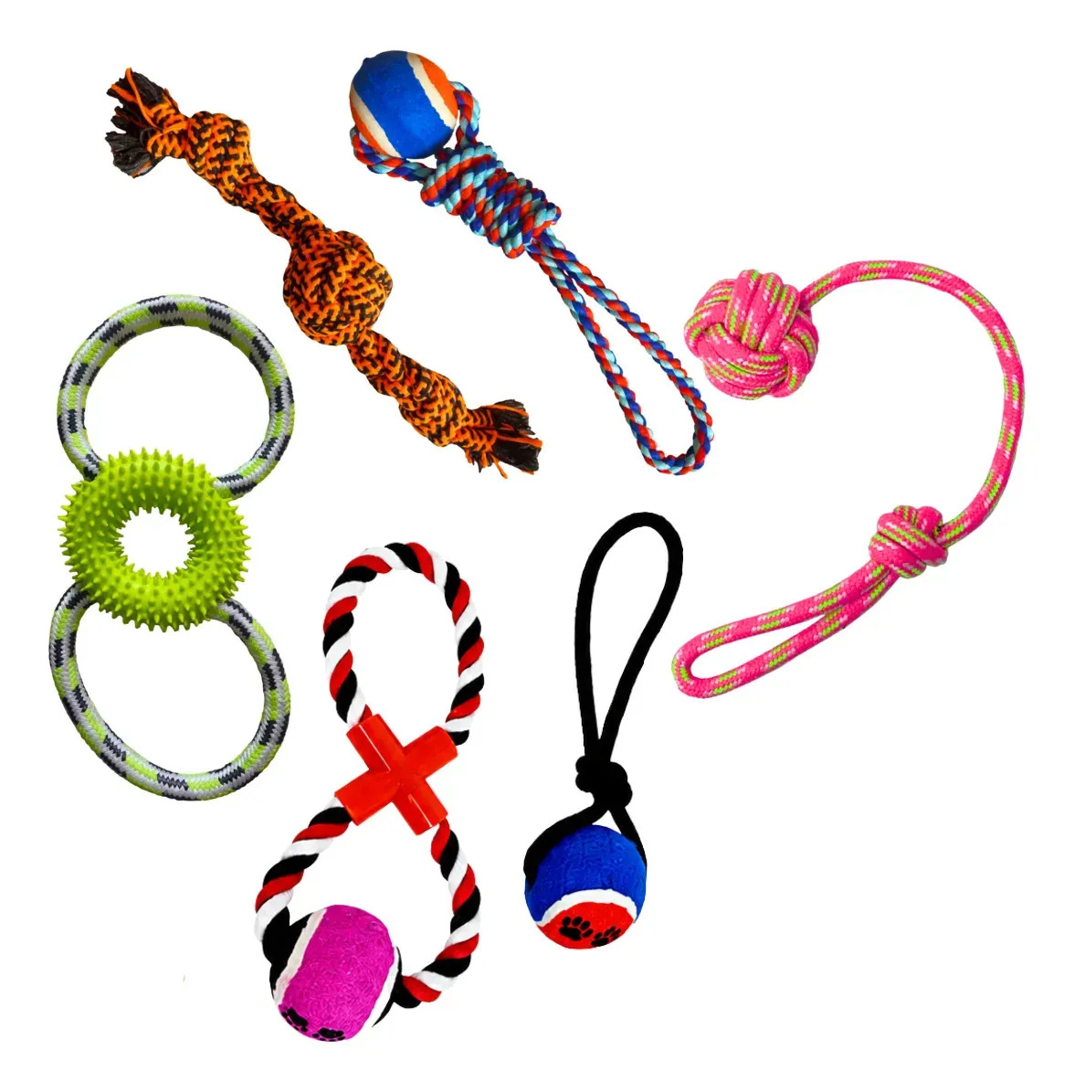 Kit 5 Cordas Brinquedos Mordedores Puxador P/ Cachorro