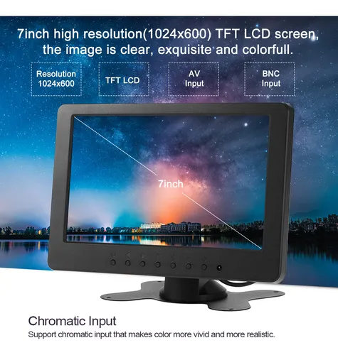 Monitor Dvd Plug Eu Vcd Pulgadas. Tft S701 Audio Pc Security