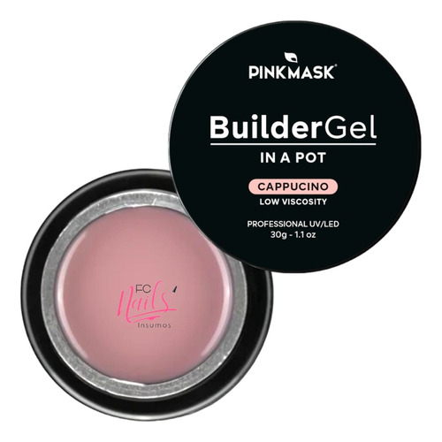 Pink Mask Builder Gel In A Pot 30 G. Constructor Uv Led