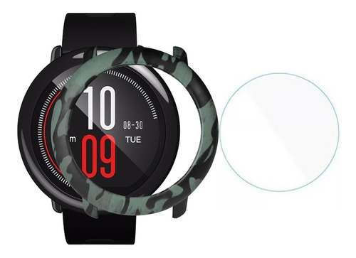 Capa Case Bumper Amazfit Pace Camuflada + Película De Vidro