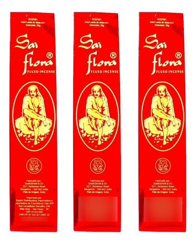 Incenso Massala Premium Sri Sai Flora - Kit 3 Caixas 25g