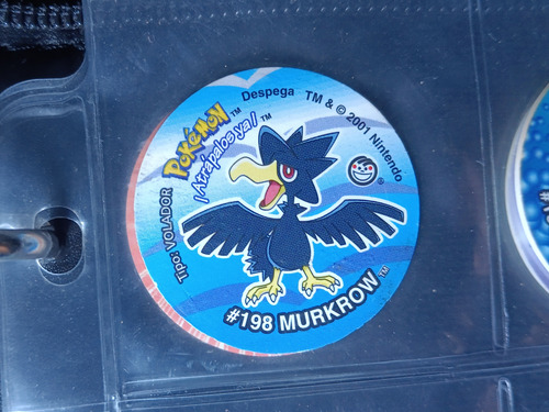 Tazo De Pokemón 3 #198 Murkrow Con Sticker Sin Despegar (: (Usado)