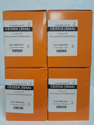 Toner Compatible Hp Ce250a Ce251a Ce252a Ce253a Para 504 20d