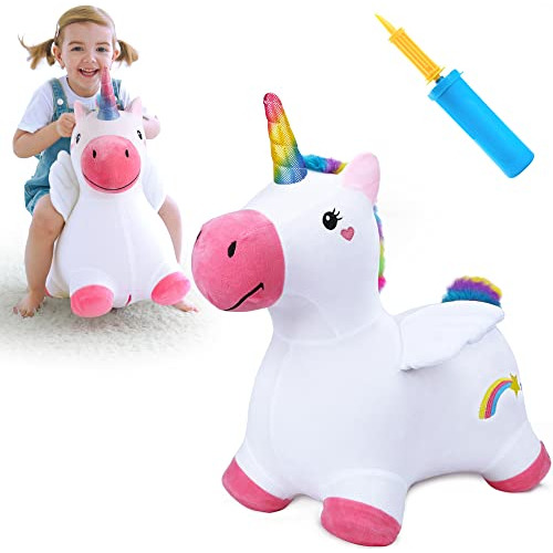 Bouncy Pals Unicornio De Peluche De Caballo Hinchable, Jugue