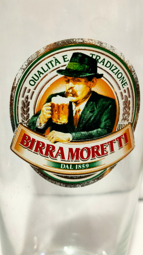 Vaso Cerveza Birra Moretti Udine Italia Souvenir Europa Beer