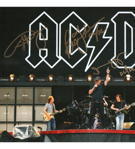 Autógrafos Ac/dc Foto 12 X 8 Pulgadas