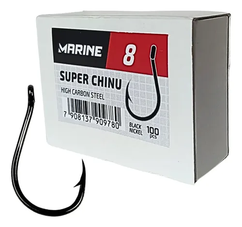 Caixa Anzol Super Chinu N 8 Marine 100 Unidades Pesca Forte