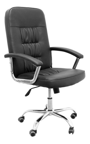Cadeira de escritório Nagano 102046043 ergonômica  preta com estofado de couro sintético