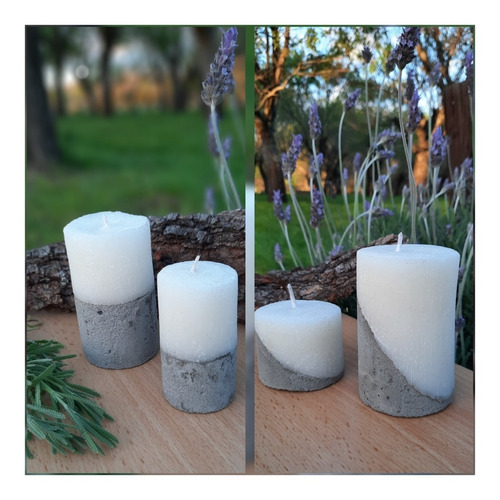 Velas En Cemento(base Recta)