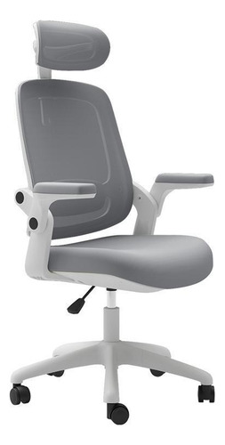 Cadeira De Escritório Ergonômica Cinza/branca Elements Astra