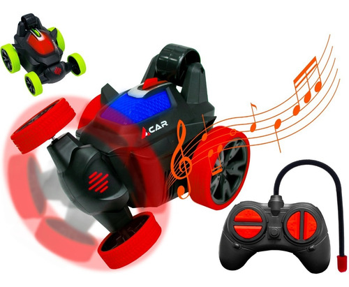 Auto A Radio Control Remoto Giro 360º Luz Parlante Musical Color Rojo