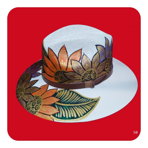 Imagen 7 de 9 de Elegante Sombrero Artesanal Pintado A Mano Varios Modelos 5