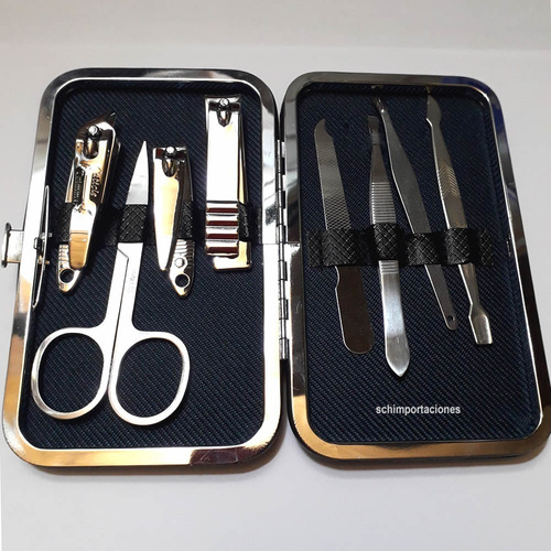Nuevo Set Manicura Acero Inoxidable 8 Pcs - Estuche -colores