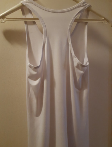 Remera Musculosa Color Blanco Con Plateado Talle Único